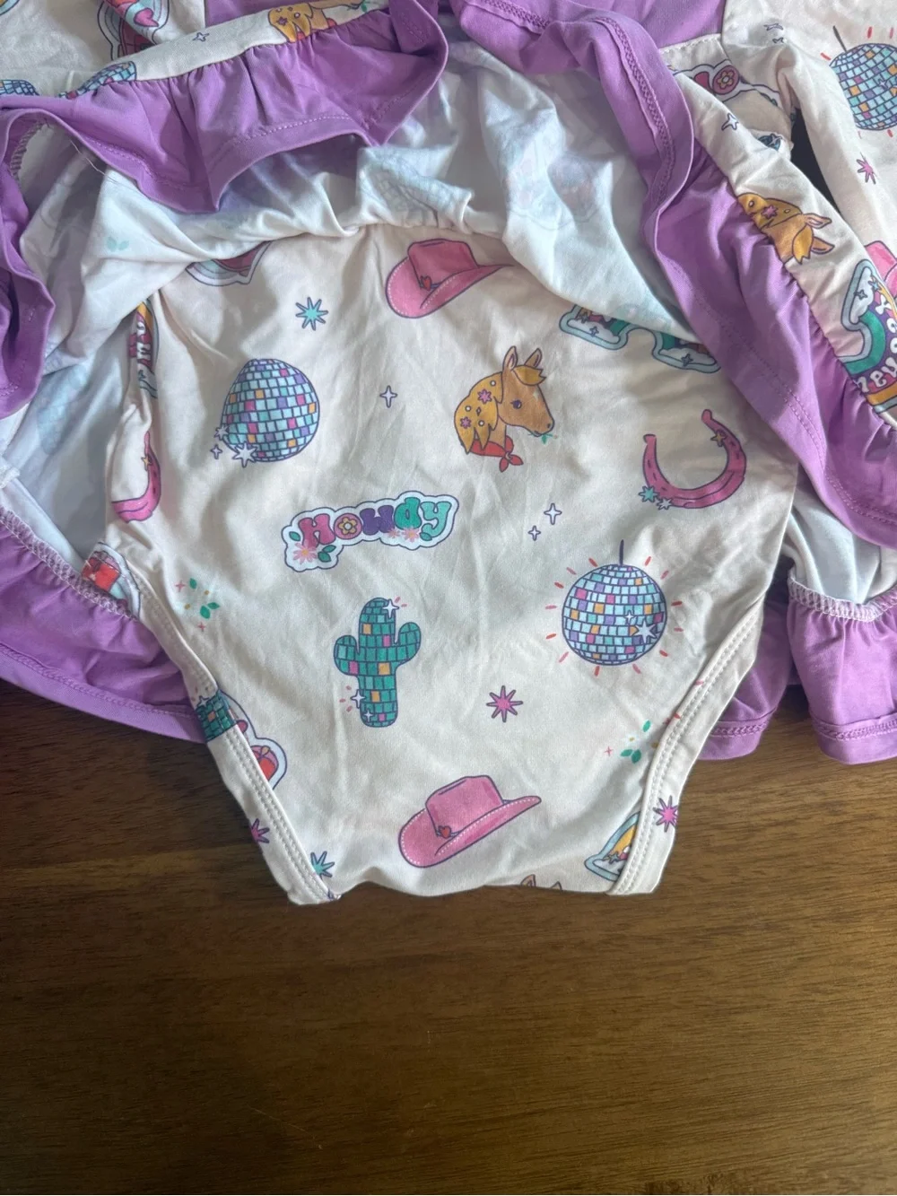 Angel Dear Pink and Cream Printed Long Sleeve Dress with Onesie